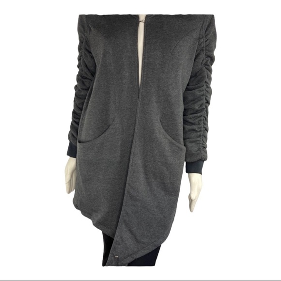 Yoki Lined Asymmetrical Long Jacket - Picture 1 of 10